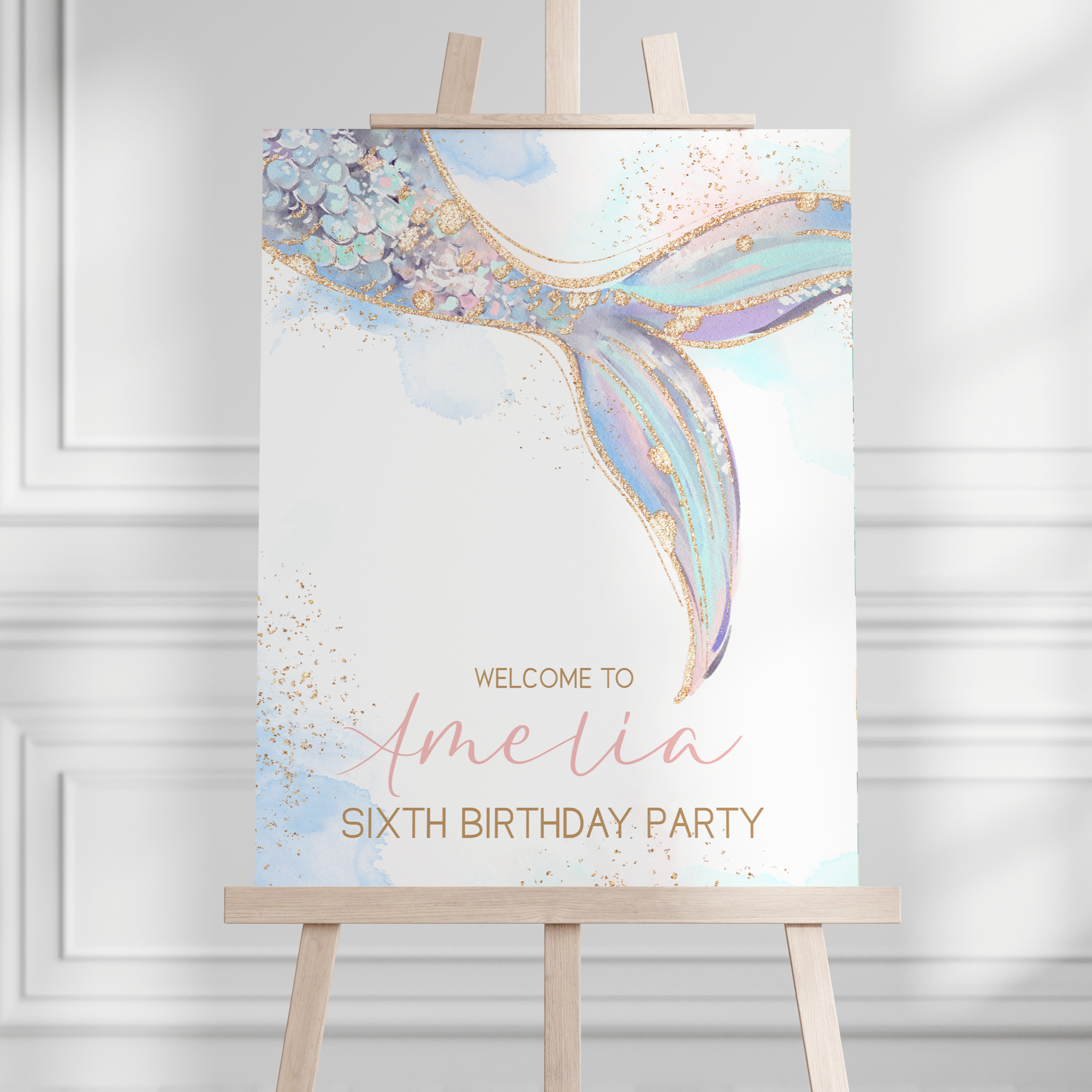 Mermaid welcome sign, Mermaid birthday decor, Mermaid theme birthday
