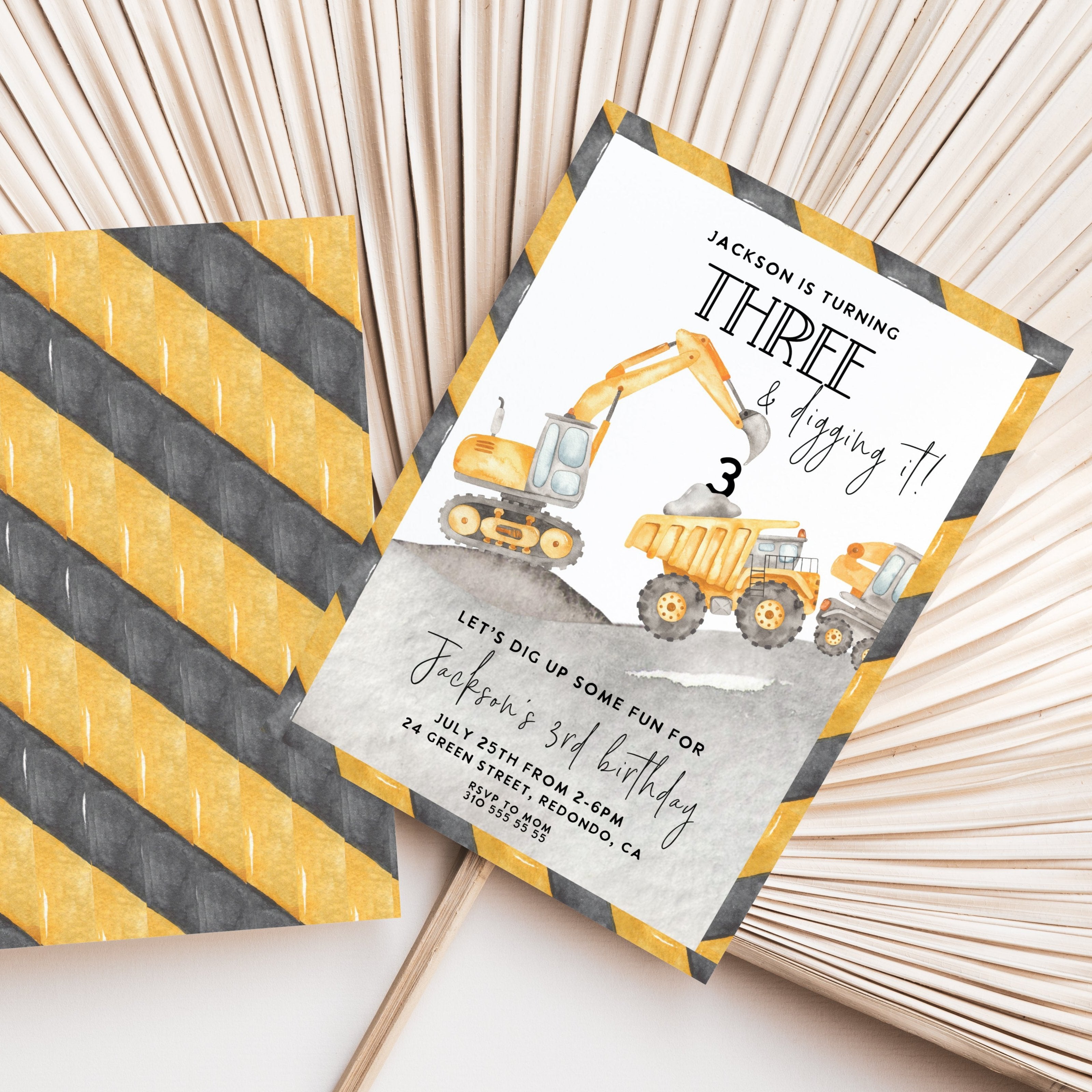 Construction birthday invitation, Construction party, truck party, construction invite, Digger party, dump truck birthday, any age,