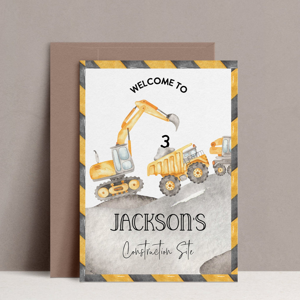 Construction birthday invitation, Construction party, truck party, construction invite, Digger party, dump truck birthday, any age,