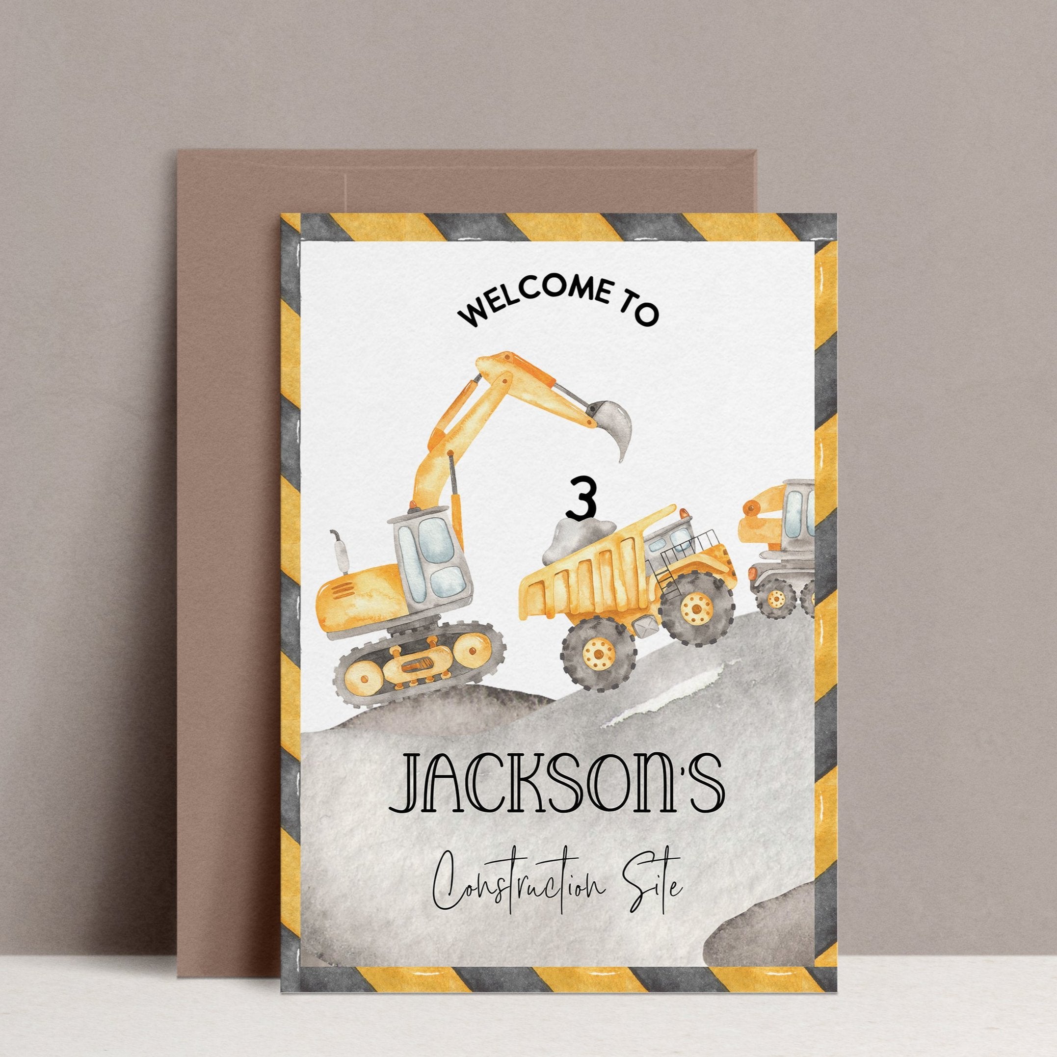 Construction birthday invitation, Construction party, truck party, construction invite, Digger party, dump truck birthday, any age,