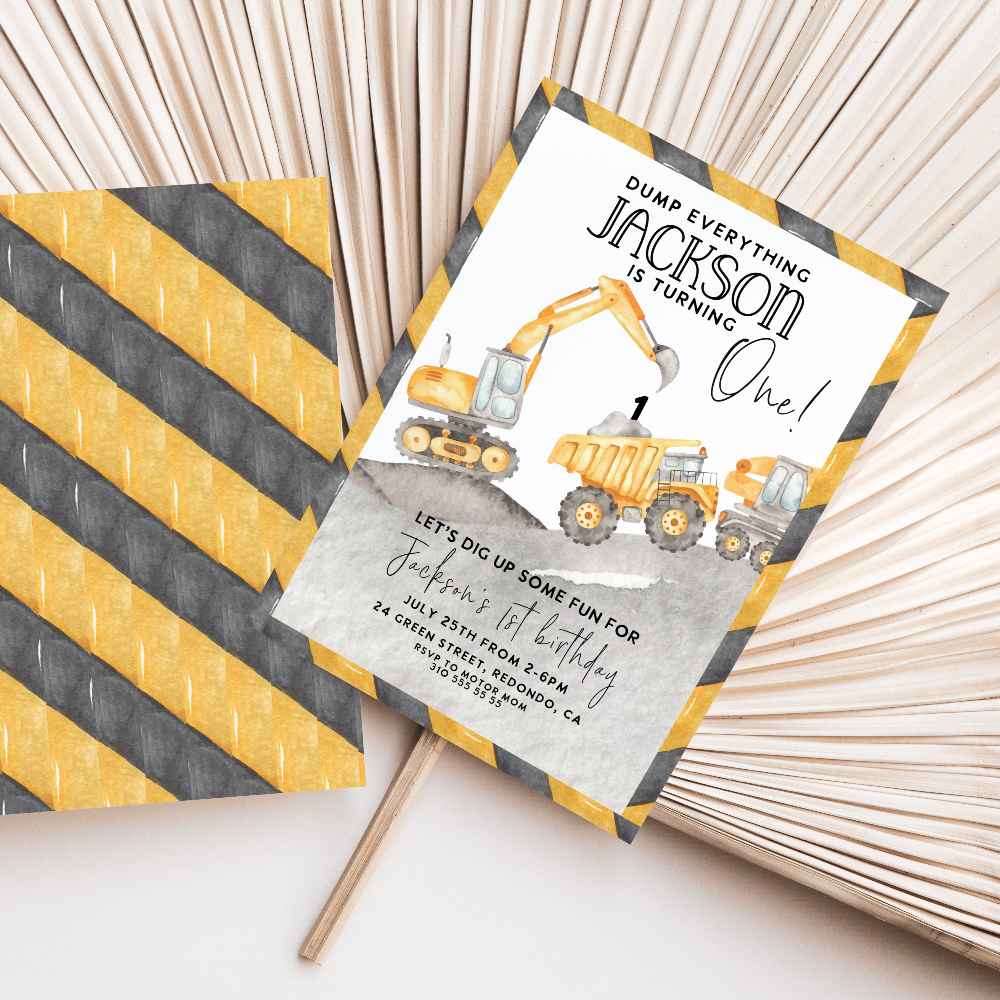 Construction birthday invitation, Construction party, truck party, construction invite, Digger party, dump truck birthday, any age,