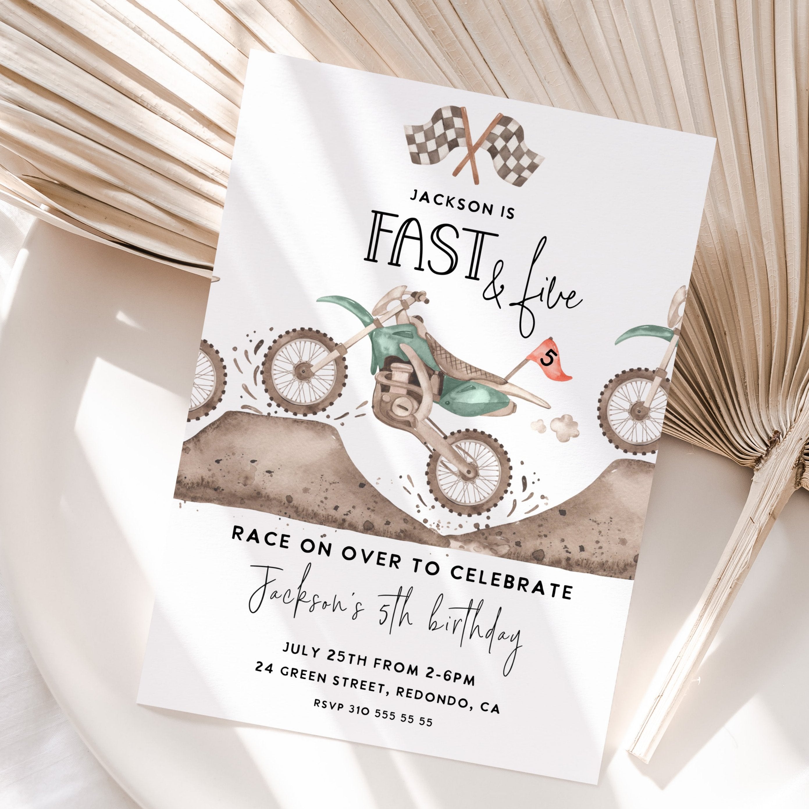 Fast and Five birthday invitation, dirt bike birthday invitation, dirt bike party, dirt bike party theme