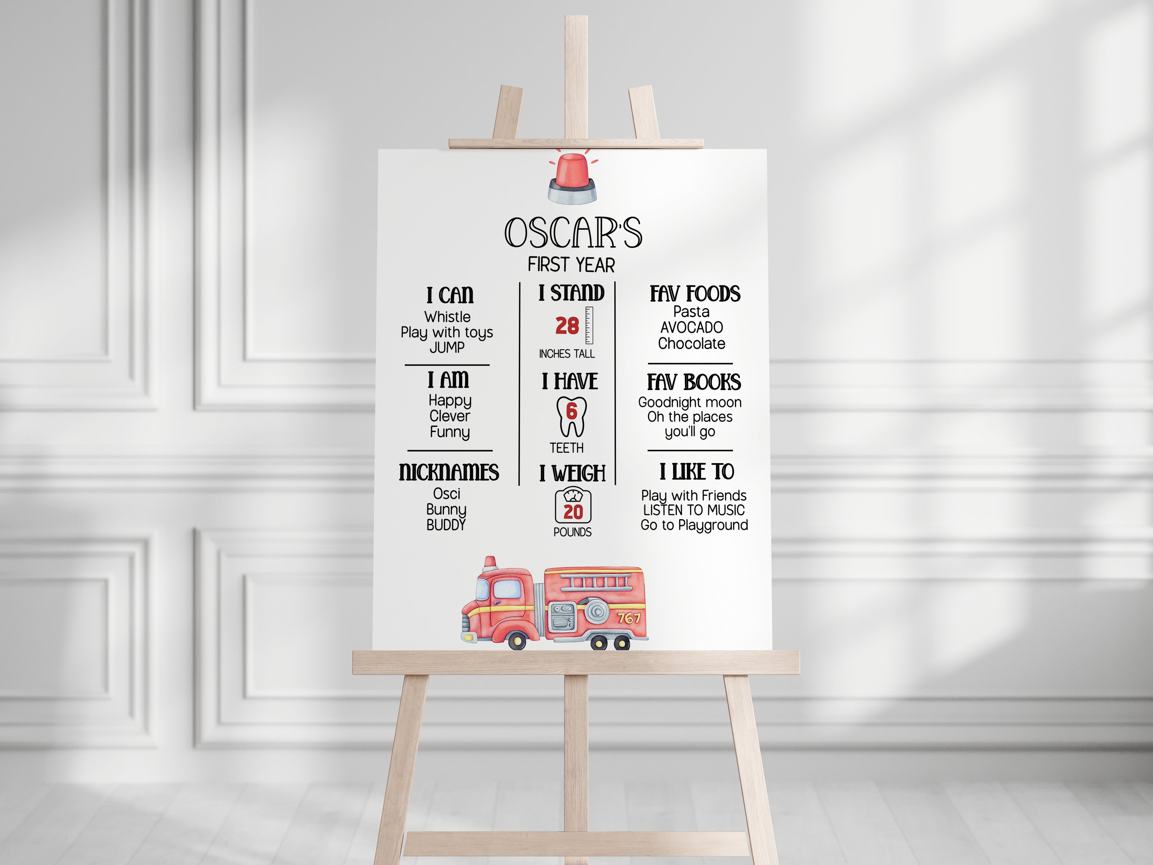 Firetruck Welcome sign