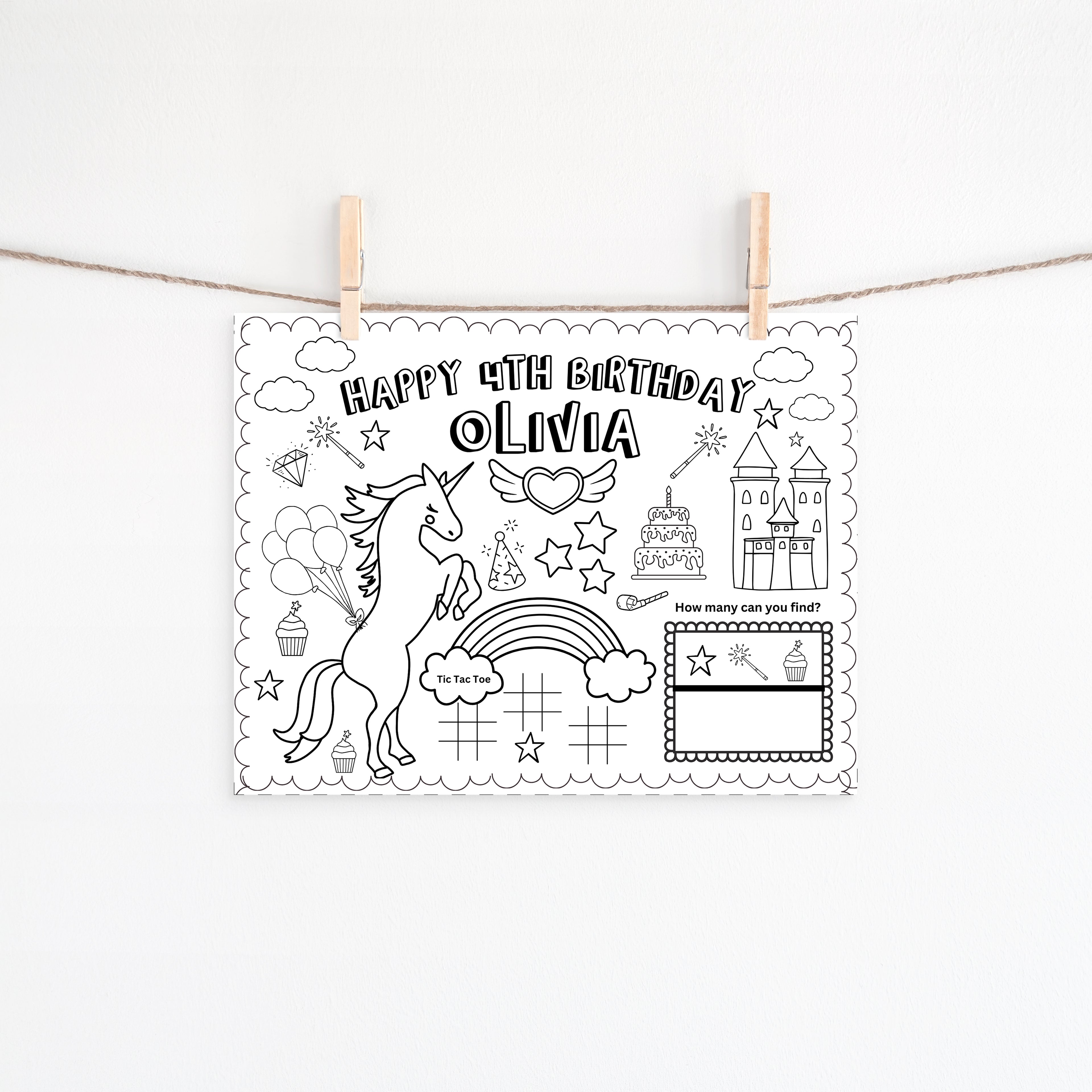 Unicorn Birthday party BUNDLE- FOUR EVER MAGICAL