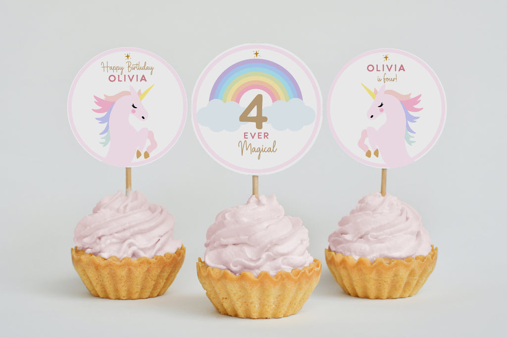 Unicorn Birthday Invitation - FOUR EVER MAGICAL