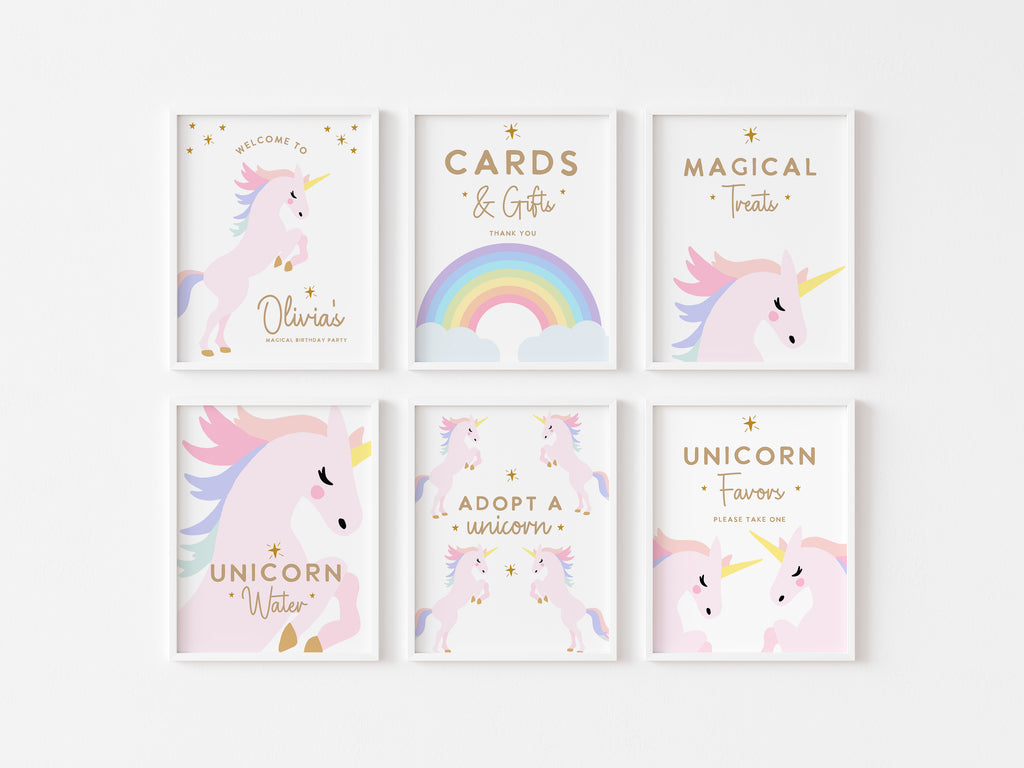 Unicorn Birthday Invitation - FOUR EVER MAGICAL