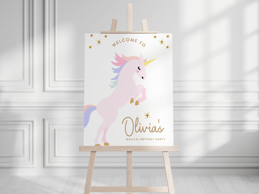 Unicorn Birthday Invitation - FOUR EVER MAGICAL