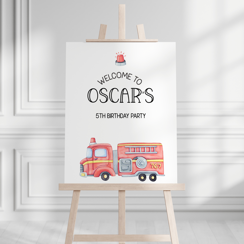 Firetruck Welcome sign