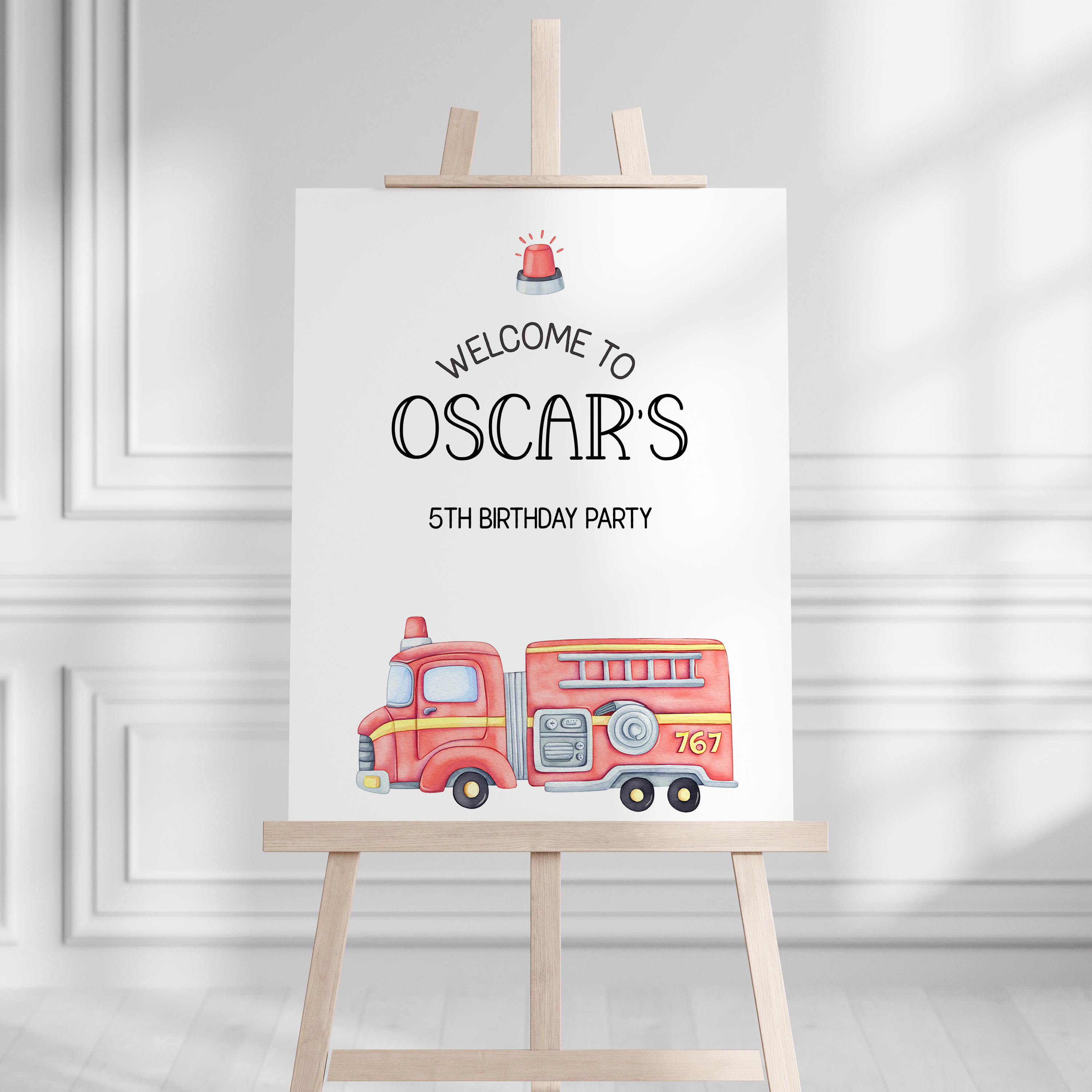 Firetruck Welcome sign