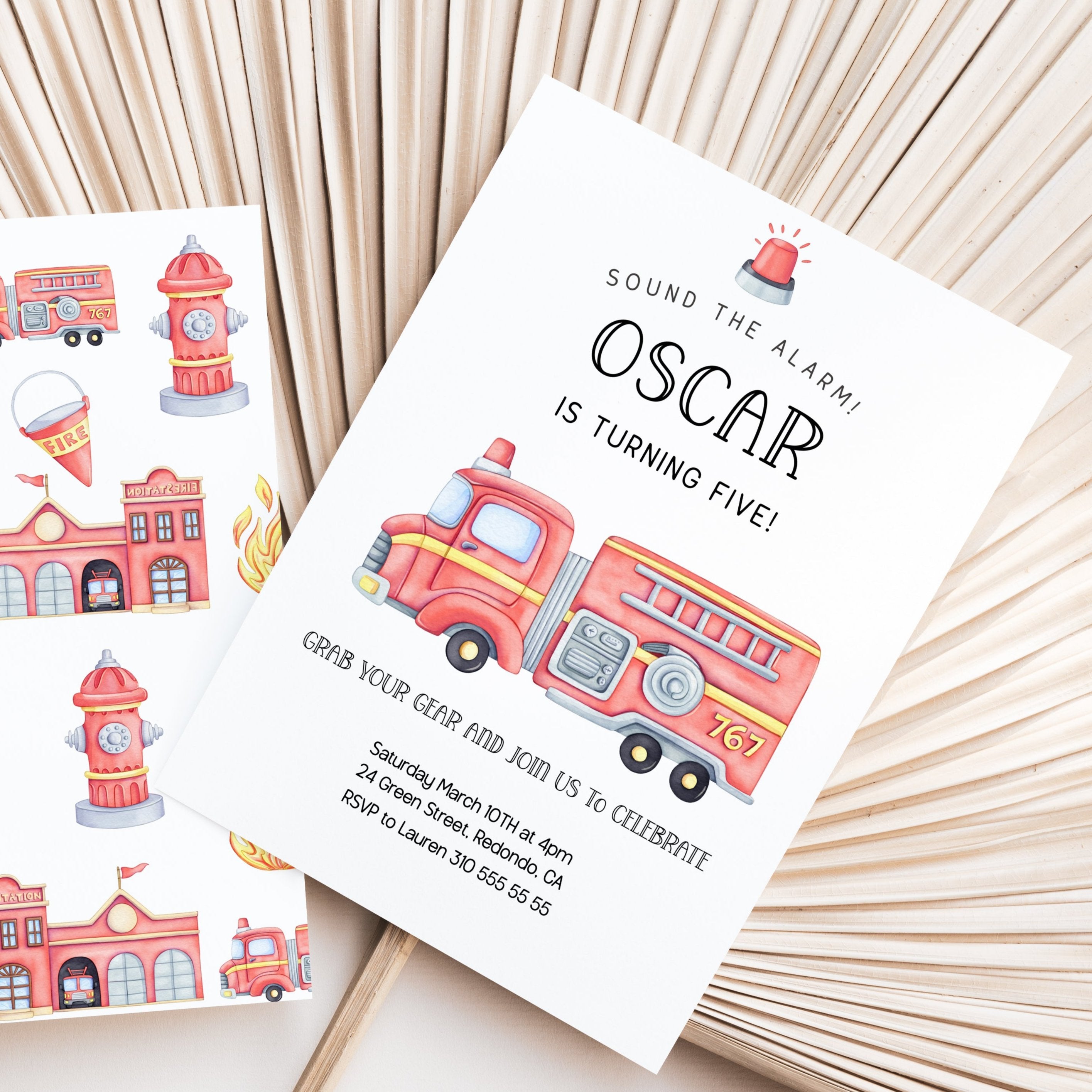 Firetruck invitation, Fire truck invitation, Fire truck party, firetruck party invitation, fireman, DIY invitation, Fire Engine, Sound the alarm, Fire truck party, second birthday, two the rescue, 