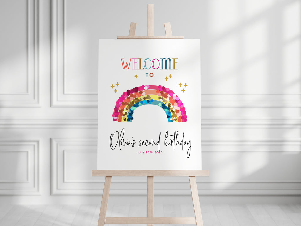Rainbow party thank you tags
