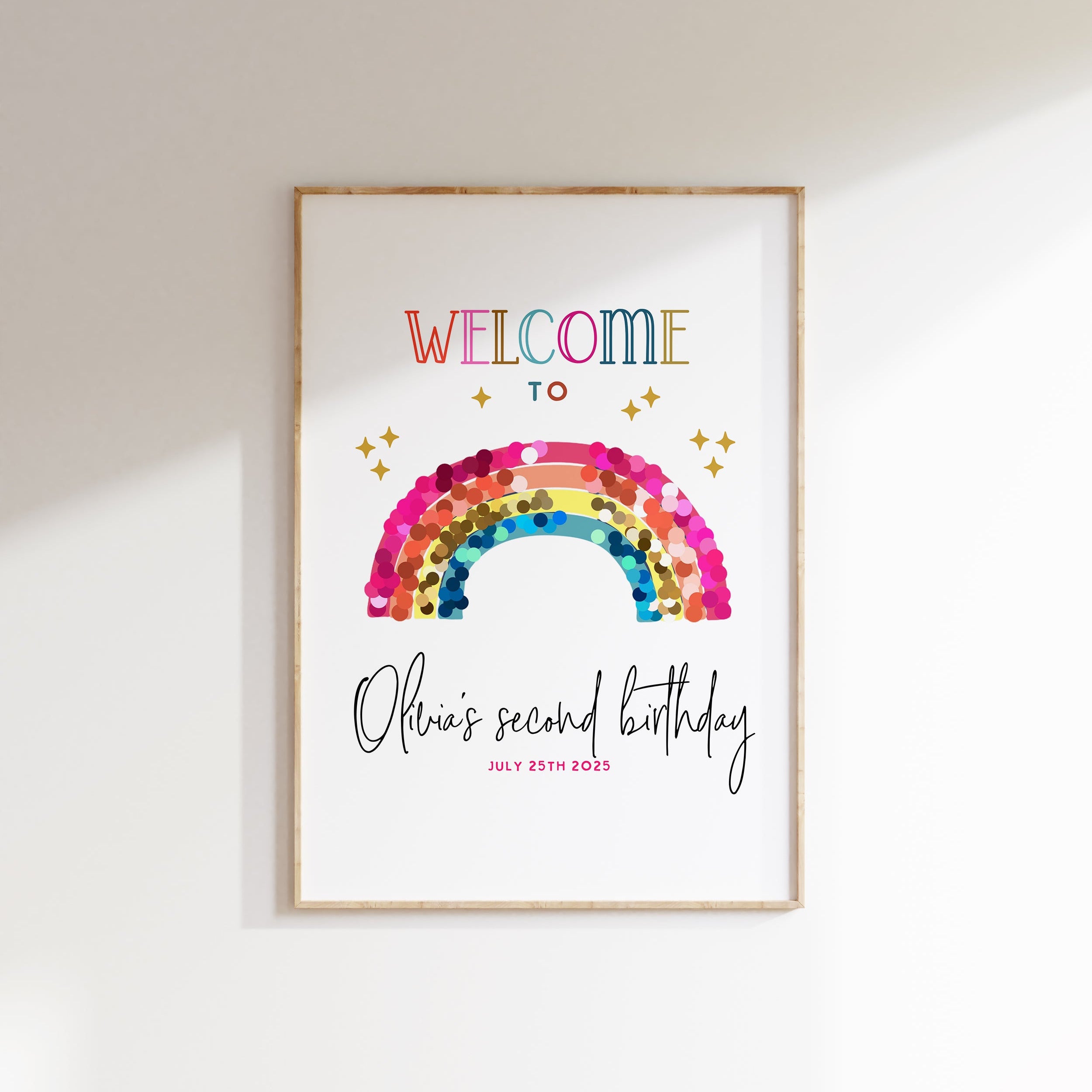 Rainbow welcome sign template