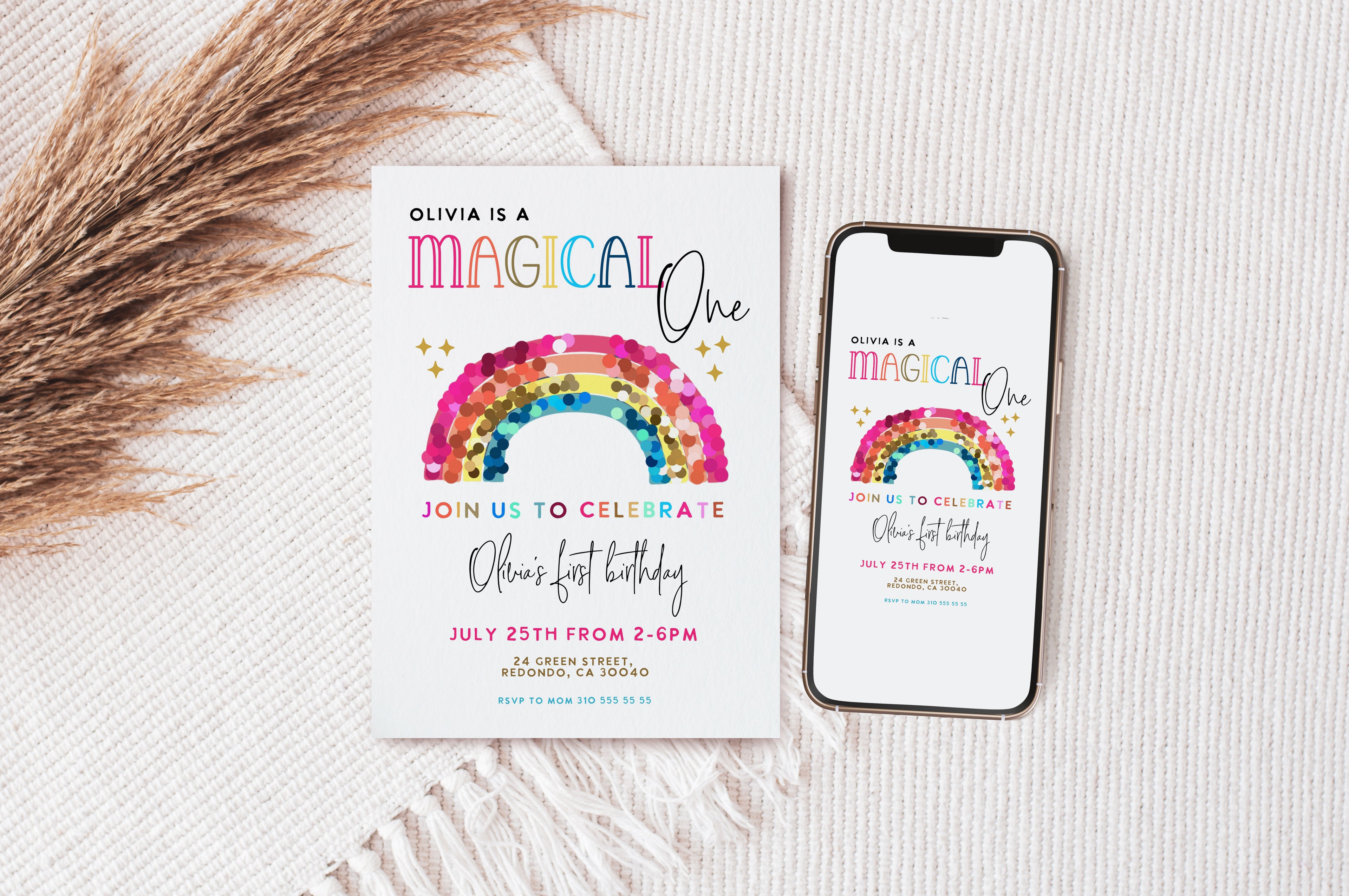 Rainbow 1st birthday -  Magical one