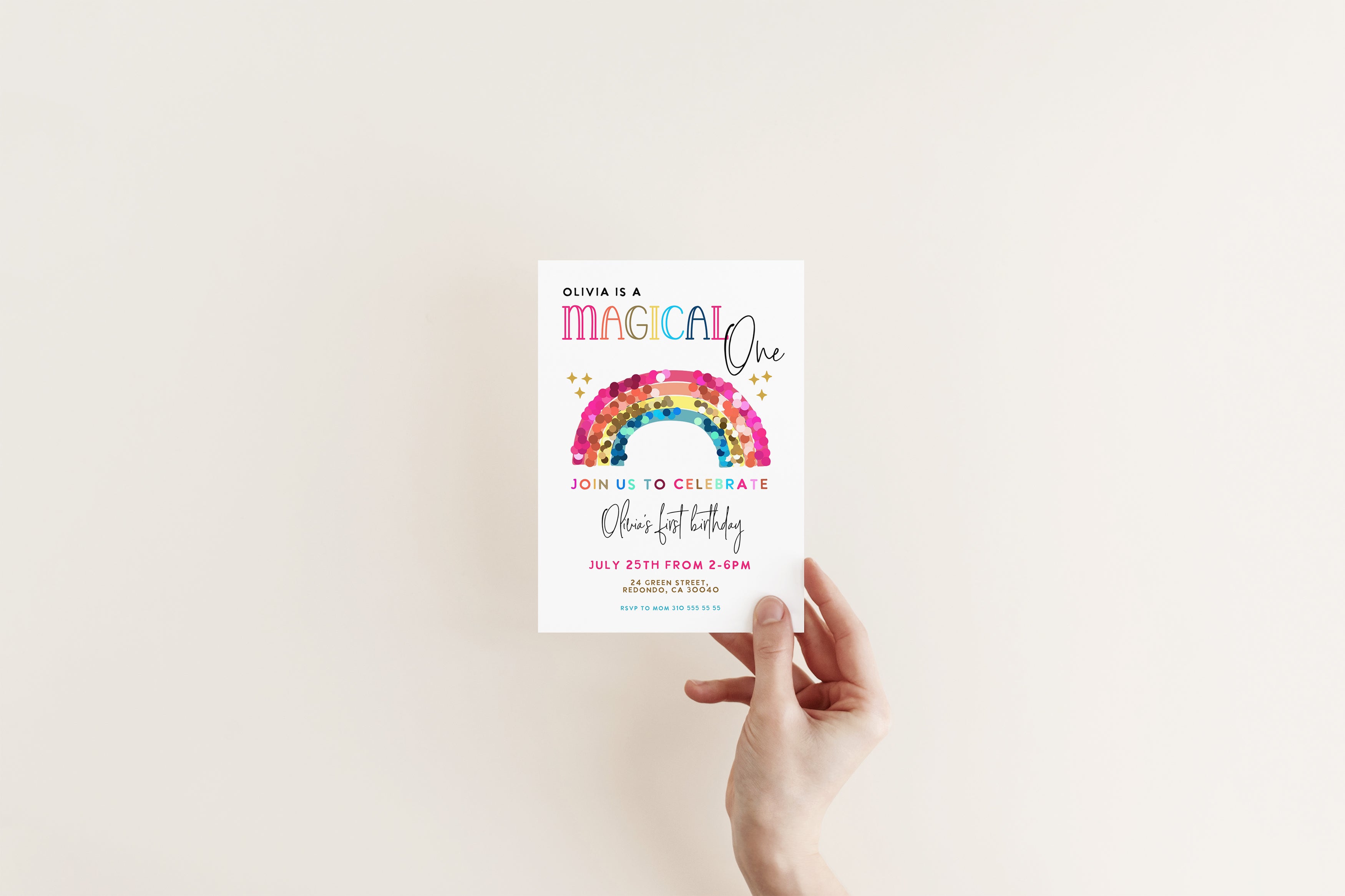 Rainbow 1st birthday -  Magical one
