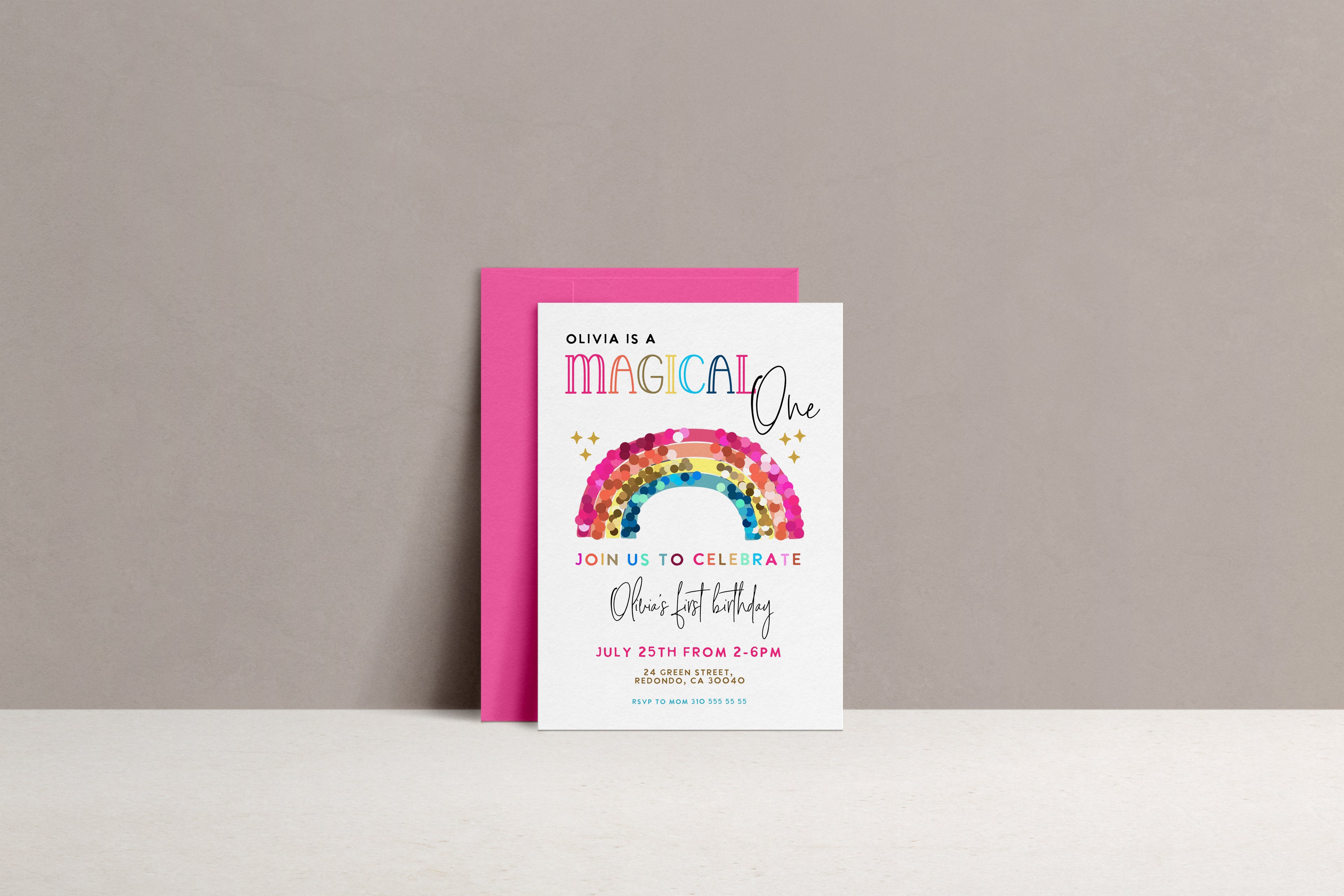 Rainbow 1st birthday -  Magical one